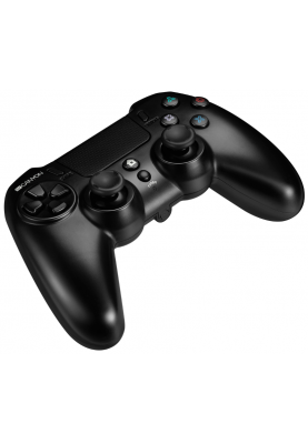 Геймпад Canyon для PlayStation 4, Black, бездротовий, з тачпадом, LED підсвічування, подвійний мотор для чутливого відгуку, макроси (CND-GPW5)