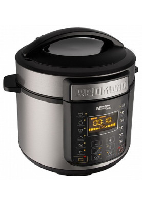 Мультиварка-скороварка Redmond RMC-PM381 Silver, 900W, сенсорне керування, чаша 5 л, дисплей, програм 13, антипригарне покриття, таймер відстрочки, автопідігрів