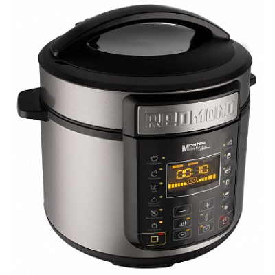 Мультиварка-скороварка Redmond RMC-PM381 Silver, 900W, сенсорне керування, чаша 5 л, дисплей, програм 13, антипригарне покриття, таймер відстрочки, автопідігрів
