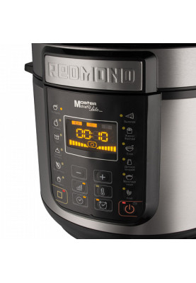 Мультиварка-скороварка Redmond RMC-PM381 Silver, 900W, сенсорне керування, чаша 5 л, дисплей, програм 13, антипригарне покриття, таймер відстрочки, автопідігрів
