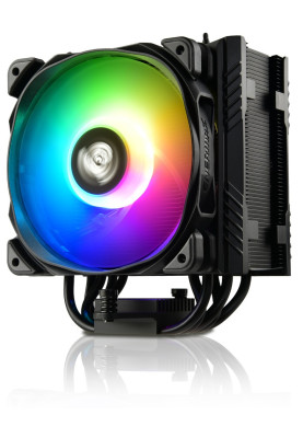 Кулер для процесора Enermax ETS-T50 AXE ARGB (Black Edition), алюміній та мідні теплові трубки, 1x120 мм RGB, для Intel 2066/2011-3/2011/1366/1156/1155/1150, AMD FM2+/FM2/FM1/AM3+/AM3/AM2+/AM2 (ETS-T50A-BK-ARGB)