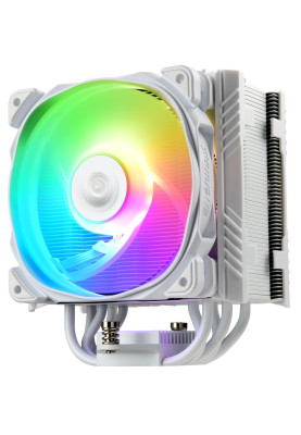 Кулер для процесора Enermax ETS-T50 AXE ARGB (White Edition), алюміній та мідні теплові трубки, 1x120 мм RGB, для Intel 2066/2011-3/2011/1366/1156/1155/1150, AMD FM2+/FM2 /AM3/AM2+/AM2 (ETS-T50A-W-ARGB)