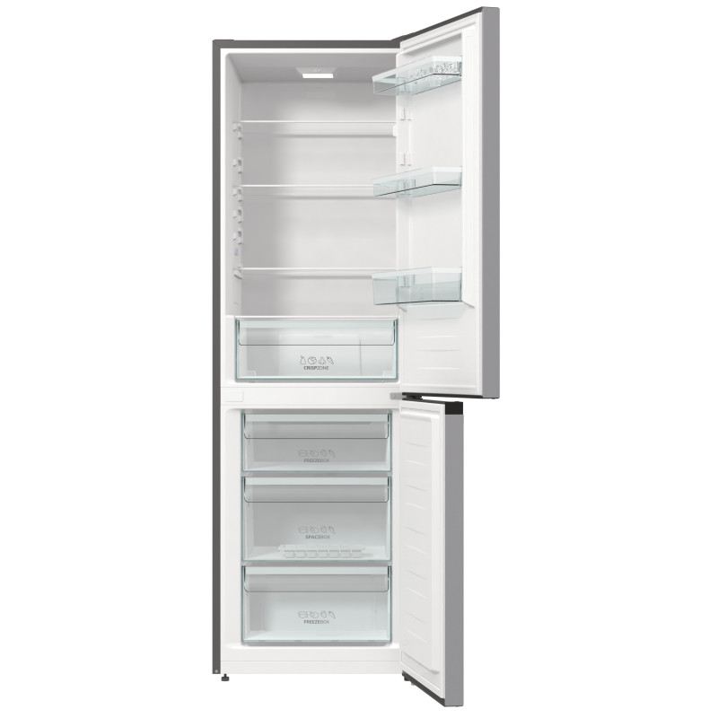 Холодильник Gorenje RK6191ES4, Steel, двокамерний, загальний об'єм 320L, корисний об'єм 206L/108, A+, 185x60x59.2
