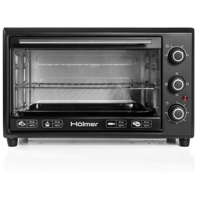 Електродуховка Holmer HEO-183B Black, 1800W, 35 л, металевий корпус, індикатор роботи, таймер, 3 режими нагрівання
