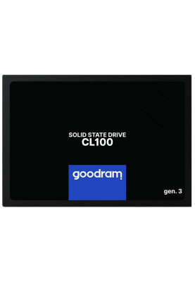 Твердотільний накопичувач 240Gb, Goodram CL100 (Gen.3), SATA3, 2.5", 3D TLC, 520/400 MB/s (SSDPR-CL100-240-G3)