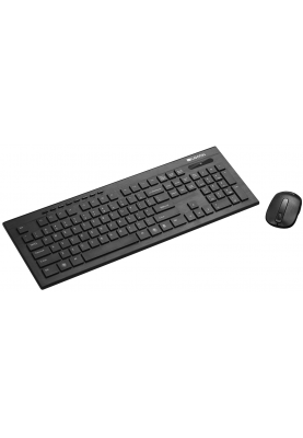 Комплект бездротовий Canyon Black, клавиатура (104 клавіші, 8 мультимедійних кнопок) + миша (оптична, 800/1200/1600 dpi) (CNS-HSETW4-RU)