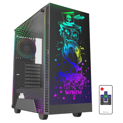 Корпус GameMax RockStar 2 Black, без БЖ, Mid Tower, ATX / Micro ATX / Mini ITX, 1xUSB 2.0, 1xUSB 3.0, 1x120 мм LED, 421x210x460 мм