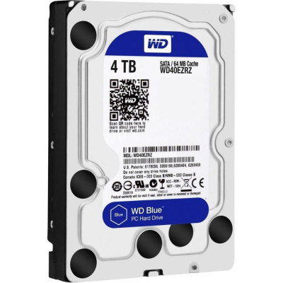 Жорсткий диск 3.5" 4Tb Western Digital Blue, SATA3, 64Mb, 5400 rpm (WD40EZAZ)