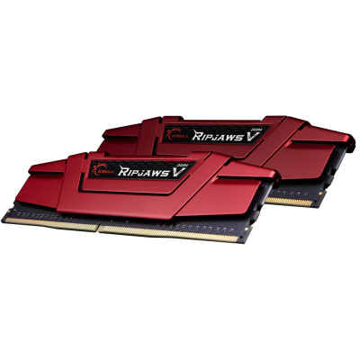 Пам'ять 16Gb x 2 (32Gb Kit) DDR4, 2666 MHz, G.Skill Ripjaws V, Red, 19-19-19-43, 1.2V, з радіатором (F4-2666C19D-32GVR)