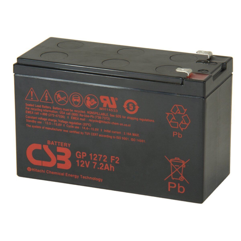 Батарея для ДБЖ 12В 7.2Ач CSB / GP1272F2 / ШхДхВ 65х151х100  (GP1272F2-28W)