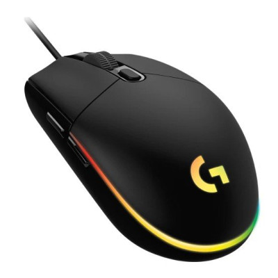 Миша Logitech G102 LIGHTSYNC, Black, USB, оптична, 200-8000 dpi, RGB-підсвічування LIGHTSYNC, 6 програмованих механічних кнопок із пружинним механізмом, 2.1 м (910-005823)