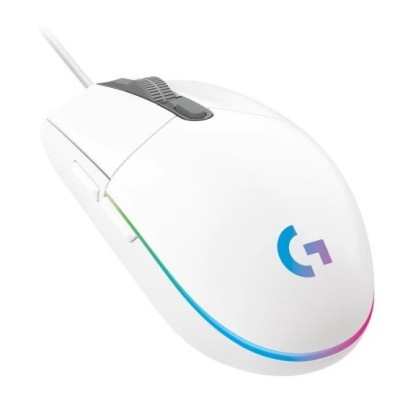 Миша Logitech G102 LIGHTSYNC, White, USB, оптична, 200-8000 dpi, RGB-підсвічування LIGHTSYNC, 6 програмованих механічних кнопок із пружинним механізмом, 2.1 м (910-005824)