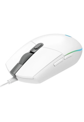 Миша Logitech G102 LIGHTSYNC, White, USB, оптична, 200-8000 dpi, RGB-підсвічування LIGHTSYNC, 6 програмованих механічних кнопок із пружинним механізмом, 2.1 м (910-005824)