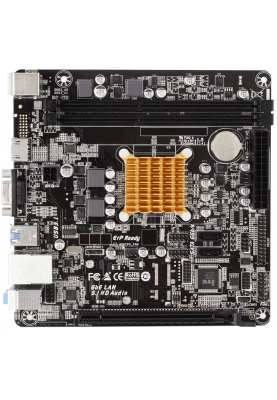 Мат.плата з процесором Biostar A68N-2100K, AMD E1-6010 (2x1.35 GHz), 2xDDR3, Radeon R2, 2xSATA3, 1xPCI-E 16x 2.0, ALC887, RTL8111H, 2xUSB3.2/6xUSB2.0, VGA/HDMI, Mini-ITX