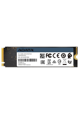 Твердотільний накопичувач M.2 500Gb, ADATA SWORDFISH, PCI-E 3.0 x4, 3D TLC, 1800/1200 MB/s (ASWORDFISH-500G-C)