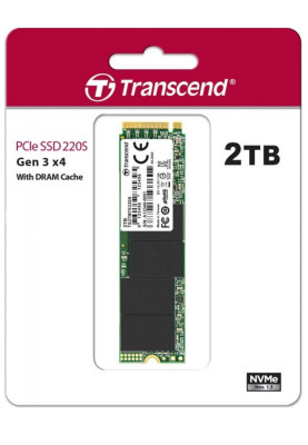 Твердотільний накопичувач M.2 2Tb, Transcend MTE220S, PCI-E 3.0 x4, 3D TLC, 3500/2700 MB/s (TS2TMTE220S)