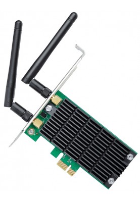 Мережева карта PCI-E TP-LINK Archer T4E, 2.4GHz / 5GHz, AC1200 (до 867 / 300 Мбіт/с), PCI-E 1x, 2 знімні дводіапазонні антени, підтримка Beamforming, низькопрофільна / високопрофільна планка