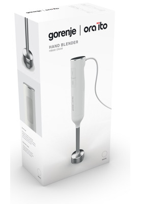 Блендер Gorenje HB600ORAW White, 600W, занурювальний, 2 швидкості, насадки ніжка-блендер
