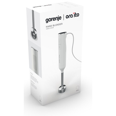 Блендер Gorenje HB600ORAW White, 600W, занурювальний, 2 швидкості, насадки ніжка-блендер