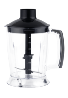 Блендер Liberton LHB-0801 Black, 800W, занурювальний, 2 швидкості, мірна склянка 600мл, подрібнювач 1250мл, насадка-міксер з двома вінчиками, гачок для замішування тіста, вінчик