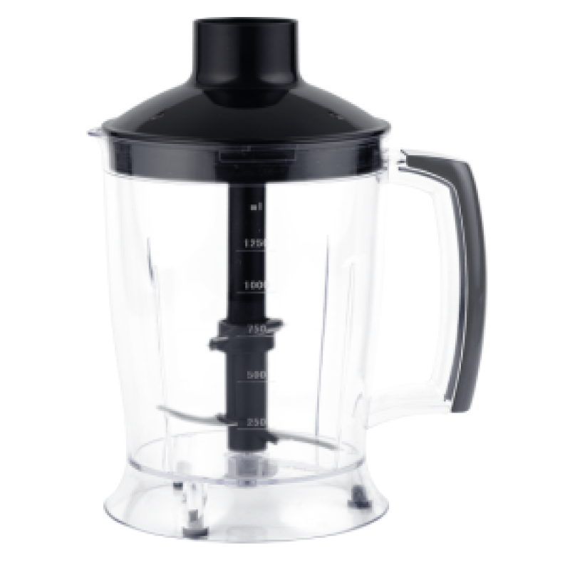 Блендер Liberton LHB-0801 Black, 800W, занурювальний, 2 швидкості, мірна склянка 600мл, подрібнювач 1250мл, насадка-міксер з двома вінчиками, гачок для замішування тіста, вінчик