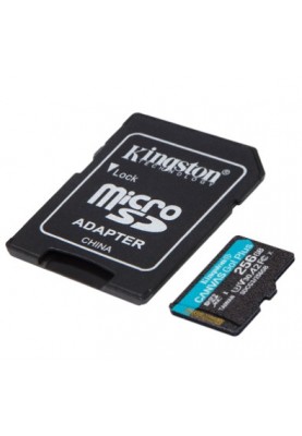 Карта пам'яті microSDXC, 256Gb, Class 10 UHS-I U3 V30 A2, Kingston Canvas Go! Plus, SD адаптер, 170/90 MB/s (SDCG3/256GB)