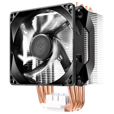 Кулер для процесора Cooler Master Hyper H411R, алюміній та мідні теплові трубки, 1x92 мм White LED, для Intel 2066/2011-3/2011/1366/1200/1156/1155/1150, AMD AM4/AM3+/AM3/AM2+/AM2/FM2+/FM2/FM1 (RR-H411-20PW-R1)