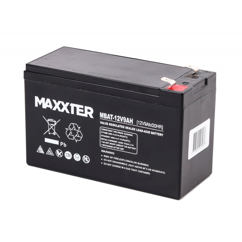 Батарея для ДБЖ 12В 9Ач Maxxter MBAT-12V9AH, ШхДхВ 151x65x100 (MBAT-12V9AH)