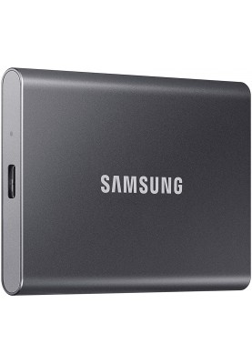 Зовнішній накопичувач SSD, 1Tb, Samsung Portable SSD T7, Grey, USB 3.2, 3D TLC, 1050/1000 MB/s, металлический корпус, 256-битное шифрование AES, 85 x 57 x 8 мм, 58 г (MU-PC1T0T/WW)