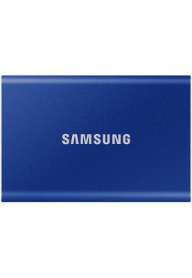 Зовнішній накопичувач SSD, 500Gb, Samsung Portable SSD T7, Blue, USB 3.2, 3D TLC, 1050/1000 MB/s, металевий корпус, 256-бітове шифрування AES, 85 x 57 x 8 мм, 58 г (MU-PC500H/WW)