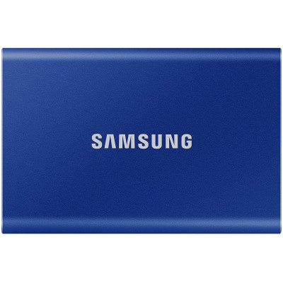 Зовнішній накопичувач SSD, 500Gb, Samsung Portable SSD T7, Blue, USB 3.2, 3D TLC, 1050/1000 MB/s, металевий корпус, 256-бітове шифрування AES, 85 x 57 x 8 мм, 58 г (MU-PC500H/WW)