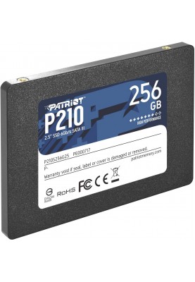 Твердотільний накопичувач 256Gb, Patriot P210, SATA3, 2.5", 3D TLC, 500/400 MB/s (P210S256G25)