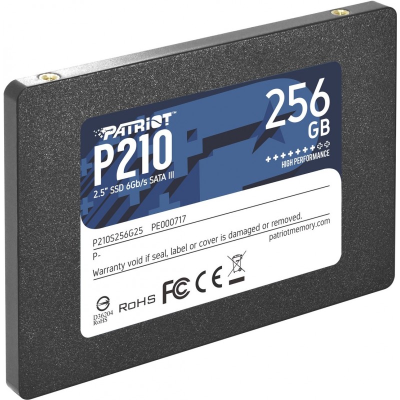 Твердотільний накопичувач 256Gb, Patriot P210, SATA3, 2.5", 3D TLC, 500/400 MB/s (P210S256G25)
