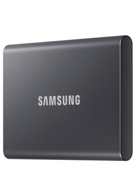 Зовнішній накопичувач SSD, 2Tb, Samsung Portable SSD T7, Grey, USB 3.2, 3D TLC, 1050/1000 MB/s, металлический корпус, 256-битное шифрование AES, 85 x 57 x 8 мм, 58 г (MU-PC2T0T/WW)