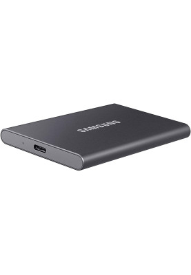 Зовнішній накопичувач SSD, 2Tb, Samsung Portable SSD T7, Grey, USB 3.2, 3D TLC, 1050/1000 MB/s, металлический корпус, 256-битное шифрование AES, 85 x 57 x 8 мм, 58 г (MU-PC2T0T/WW)