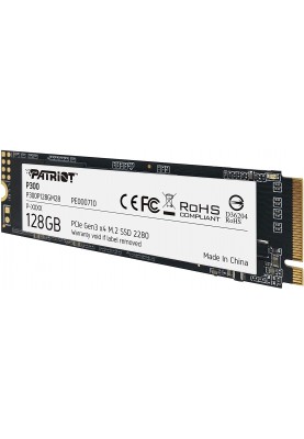 Твердотільний накопичувач M.2 128Gb, Patriot P300, PCI-E 3.0 x4, 3D TLC, 1600/600 MB/s (P300P128GM28)