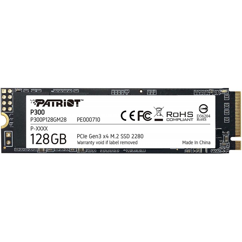 Твердотільний накопичувач M.2 128Gb, Patriot P300, PCI-E 3.0 x4, 3D TLC, 1600/600 MB/s (P300P128GM28)