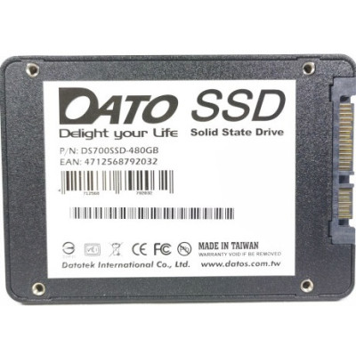 Твердотільний накопичувач 480Gb, DATO, SATA3, 2.5`, 3D TLC, 550/500 MB/s (DS700SSD-480GB)