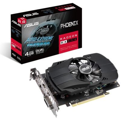 Відеокарта Radeon RX 550, Asus, PHOENIX, 4Gb GDDR5, 128-bit, DVI-D/HDMI/DP, 1183/6000MHz (PH-RX550-4G-EVO)