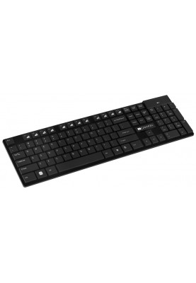 Клавіатура Canyon CNS-HKBW2-RU, Black, USB, бездротова, компактна, 104 кнопки, 12 мультимедійних кнопок
