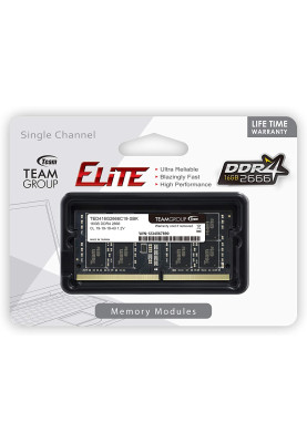 Пам'ять SO-DIMM, DDR4, 16Gb, 2666 MHz, Team, 1.2V, CL19 (TED416G2666C19-S01)