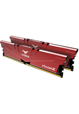 Пам'ять 8Gb x 2 (16Gb Kit) DDR4, 3600 MHz, Team Vulcan Z, Red, 18-22-22-42, 1.35V, з радіатором (TLZRD416G3600HC18JDC01)