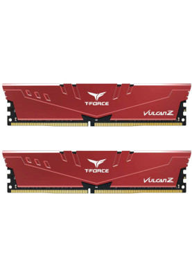 Пам'ять 8Gb x 2 (16Gb Kit) DDR4, 3600 MHz, Team Vulcan Z, Red, 18-22-22-42, 1.35V, з радіатором (TLZRD416G3600HC18JDC01)