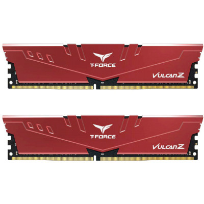 Пам'ять 8Gb x 2 (16Gb Kit) DDR4, 3600 MHz, Team Vulcan Z, Red, 18-22-22-42, 1.35V, з радіатором (TLZRD416G3600HC18JDC01)