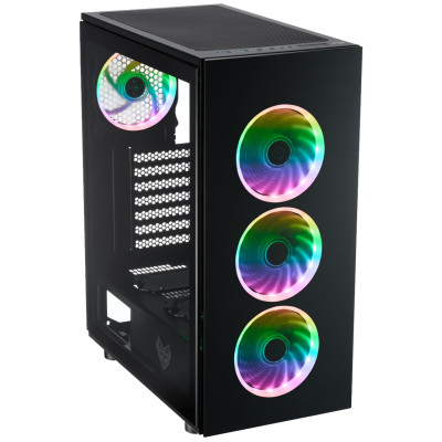 Корпус FSP CMT340 Black, без БЖ, Mid Tower, для ATX / Micro ATX / Mini ITX, 2xUSB 3.0, 4x120 мм ARGB Fan