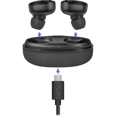 Навушники Defender Twins 635, Black, Bluetooth, кейс для зберігання і зарядки у комплекті (63635)