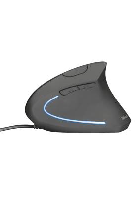Миша Trust Verto Ergonomic, Black, USB, оптична, 1000/1600 dpi, в ергономічному вертикальному виконанні, 6 кнопок, світлодіодне блакитне підсвічування, 1.5 м (22885)