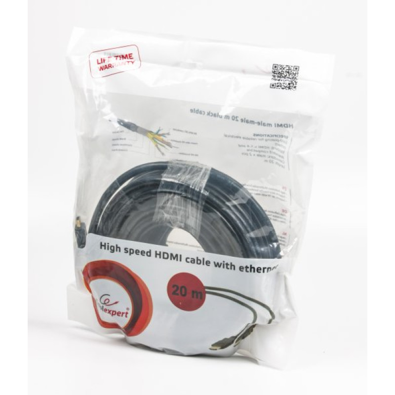 Кабель HDMI - HDMI 20 м Cablexpert Black, V2.0 (CC-HDMI4-20M)