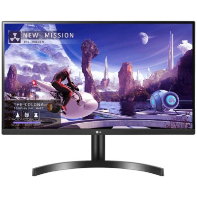 Монітор 27" LG 27QN600-B, Black, WLED, IPS 2560x1440 (16:9) 5 мс, 75 Гц, 1000:1, 350 кд/м², 178°/178°, 2xHDMI/DP, Vesa 100x100, AMD FreeSync
