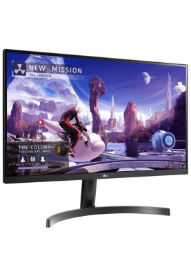 Монітор 27" LG 27QN600-B, Black, WLED, IPS 2560x1440 (16:9) 5 мс, 75 Гц, 1000:1, 350 кд/м², 178°/178°, 2xHDMI/DP, Vesa 100x100, AMD FreeSync